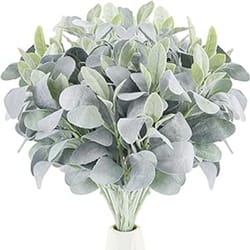 premium "soft-touch" artificial lamb's ear stems | 10-piece faux greenery for wedding bouquets & wreaths