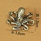 Retro Brass Octopus Miniature Solid Copper Sea Animal Figurine Desktop Tea Pet Craft 5