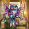 Prismatic Owl Family Window Suncatcher Colorful StainedGlass Style Pendant For Home Garden Decor 9