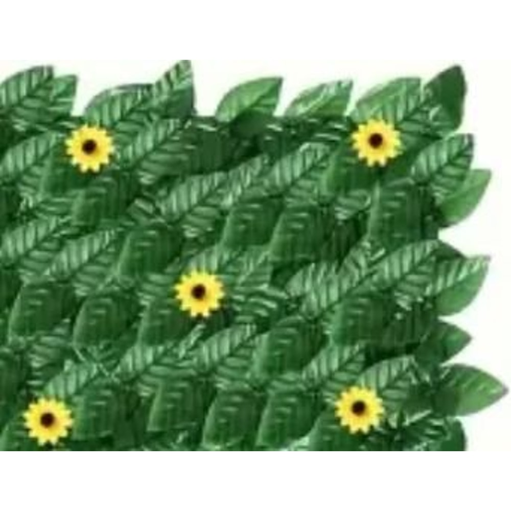 SunKissed Ivy Privacy Fence Screen 1m X 3m Sunflower Faux Grass Wall Panel For Outdoor Balcony G 7