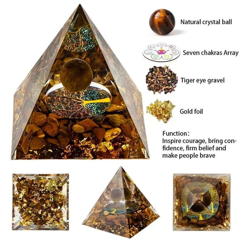 5cm Citrine Peridot Energy Generator Reiki Healing Chakra Pyramid For Meditation EgyptianStyle R 12