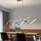 Modern Linear LED Chandelier Minimalist Dining Room Pendant Lamp For Kitchen Luxury Home Decorati 0