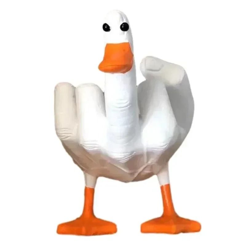 Rebellious Middle Finger Duck Statue Hilarious Resin Sculpture For Garden Home Office Quirky Desk 6