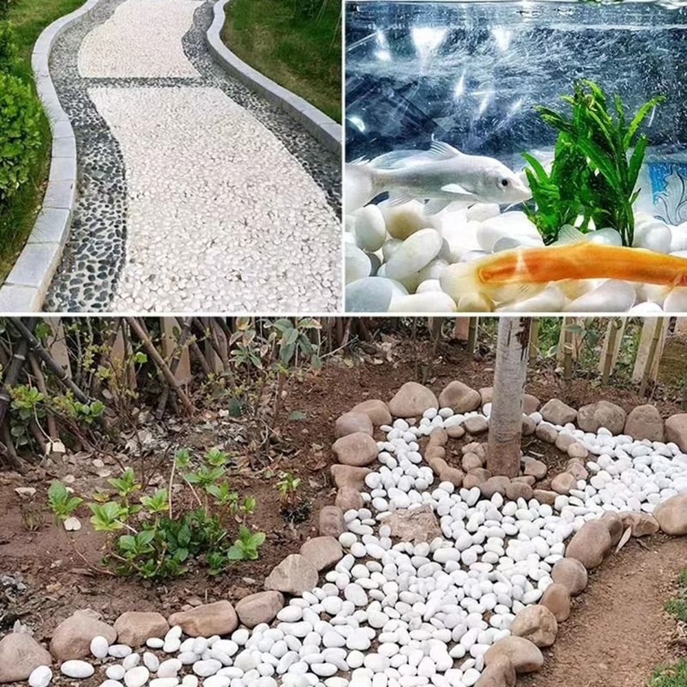 Premium White Polished Natural Pebbles HighGloss Decorative Stone For Landscaping Fish Tanks Pott 5