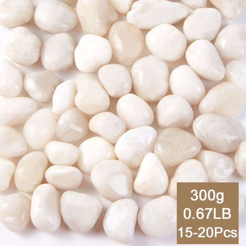 Premium White Polished Natural Pebbles HighGloss Decorative Stone For Landscaping Fish Tanks Pott 6