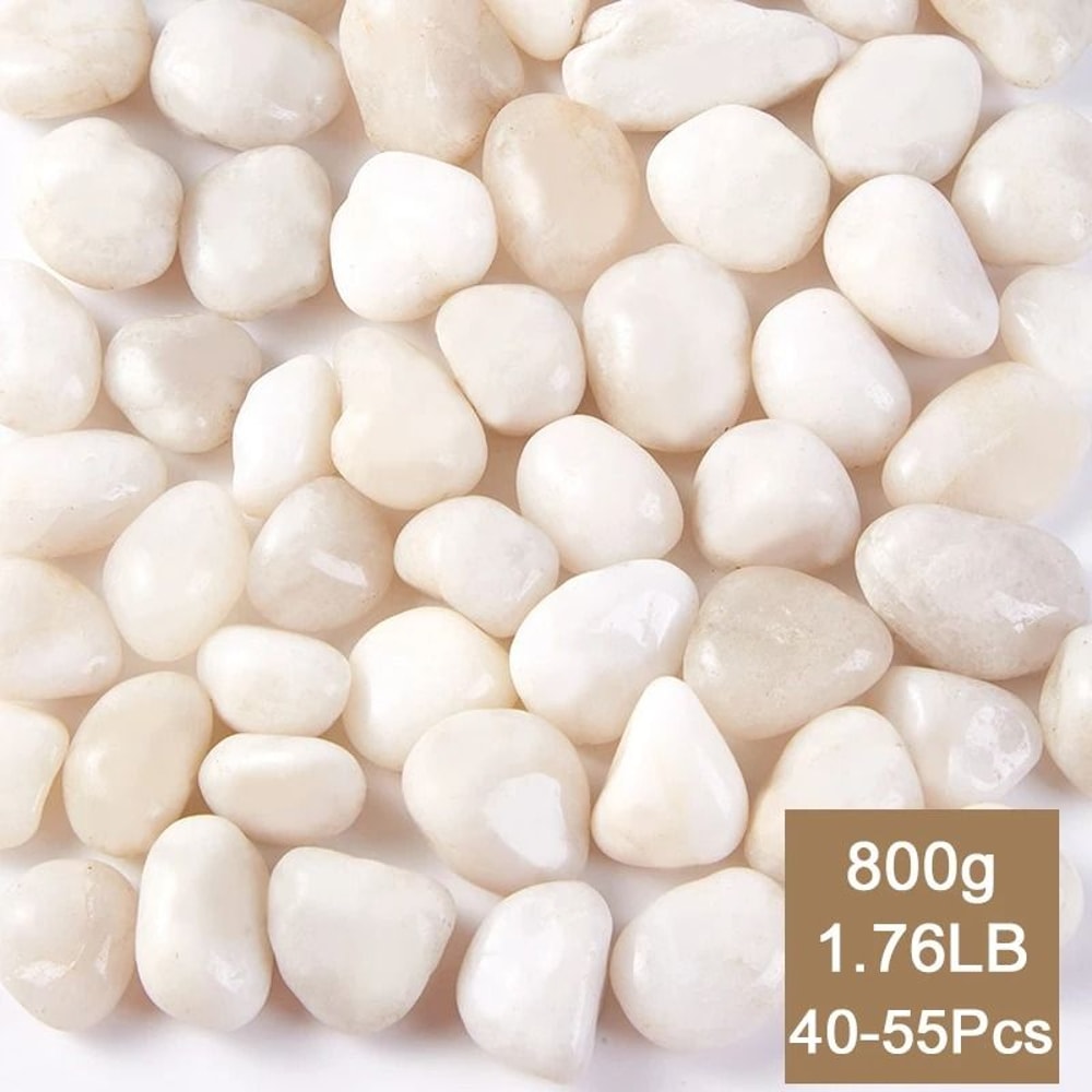 Premium White Polished Natural Pebbles HighGloss Decorative Stone For Landscaping Fish Tanks Pott 7