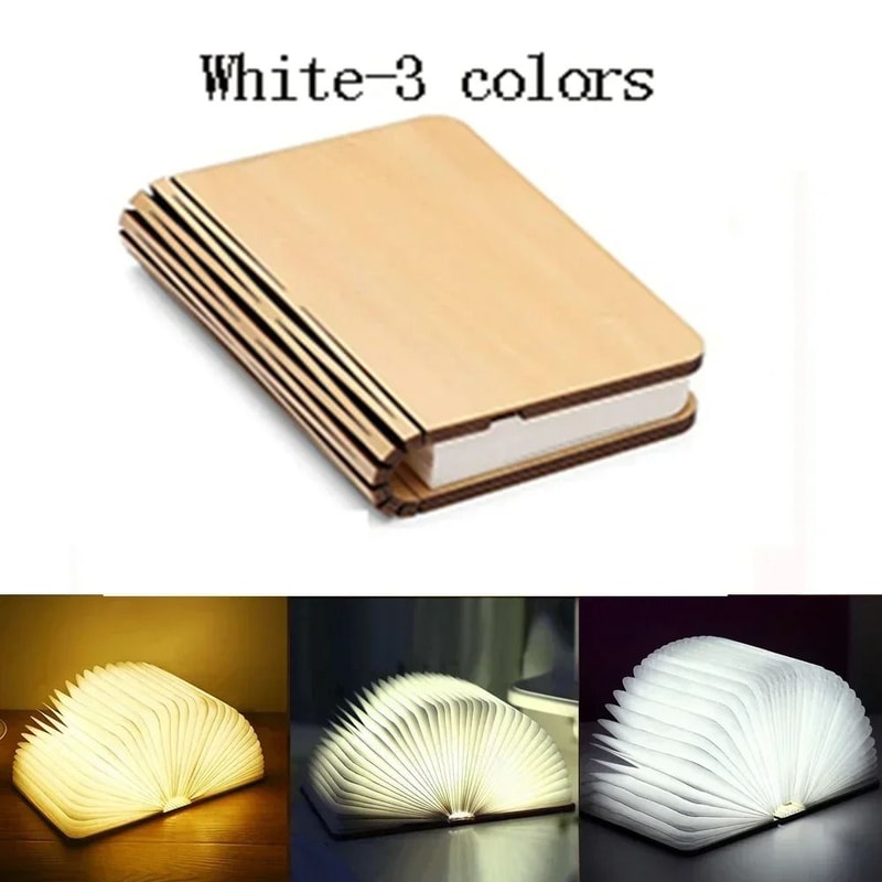 3D Folding Creative LED Book Light MultiColor RGB Wooden Night Light For Bedroom Desk Kids Birthd 9