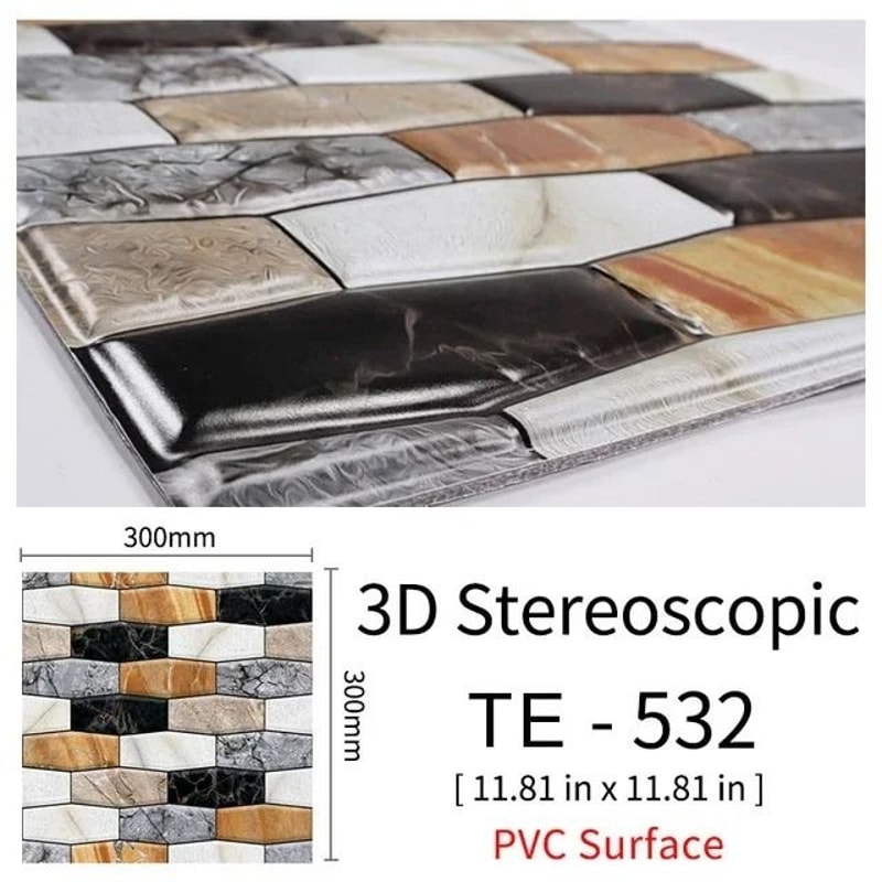 15Pcs Waterproof PVC Brick Wall Stickers Modern SelfAdhesive Wallpaper For TV Wall Kitchen Kids R 7