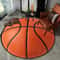 3D Basketball Round Rug Sporty Orange Black Flannel Decor NonSlip Home Floor Mat For Living Room 5