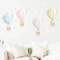 Watercolor Hot Air Balloon Wall Decals Pastel Animal Star Murals Whimsical Nursery Decor For Kid 1