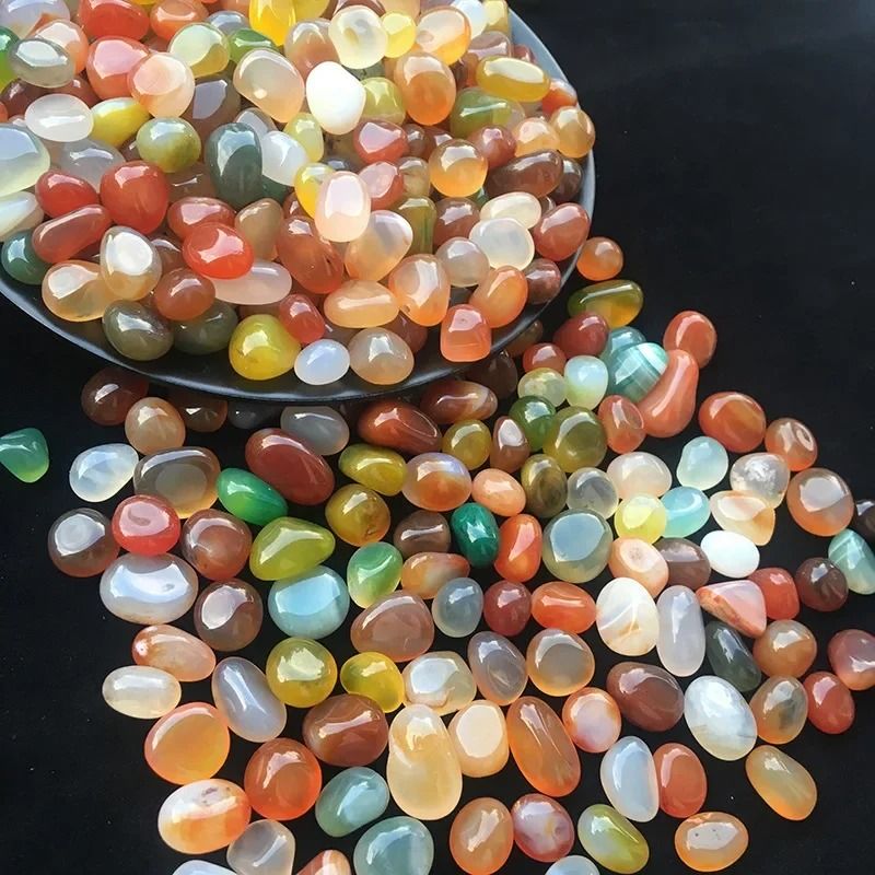 100g Natural Agate Pebbles Colorful Decorative Gemstones Polished Mineral Fillers For Aquariums V 0