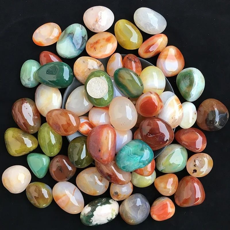 100g Natural Agate Pebbles Colorful Decorative Gemstones Polished Mineral Fillers For Aquariums V 5