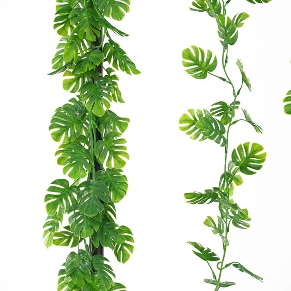 180cm Artificial Monstera Hanging Vine Fake Tropical Turtle Leaf Plant Lush Greenery For Garden 5