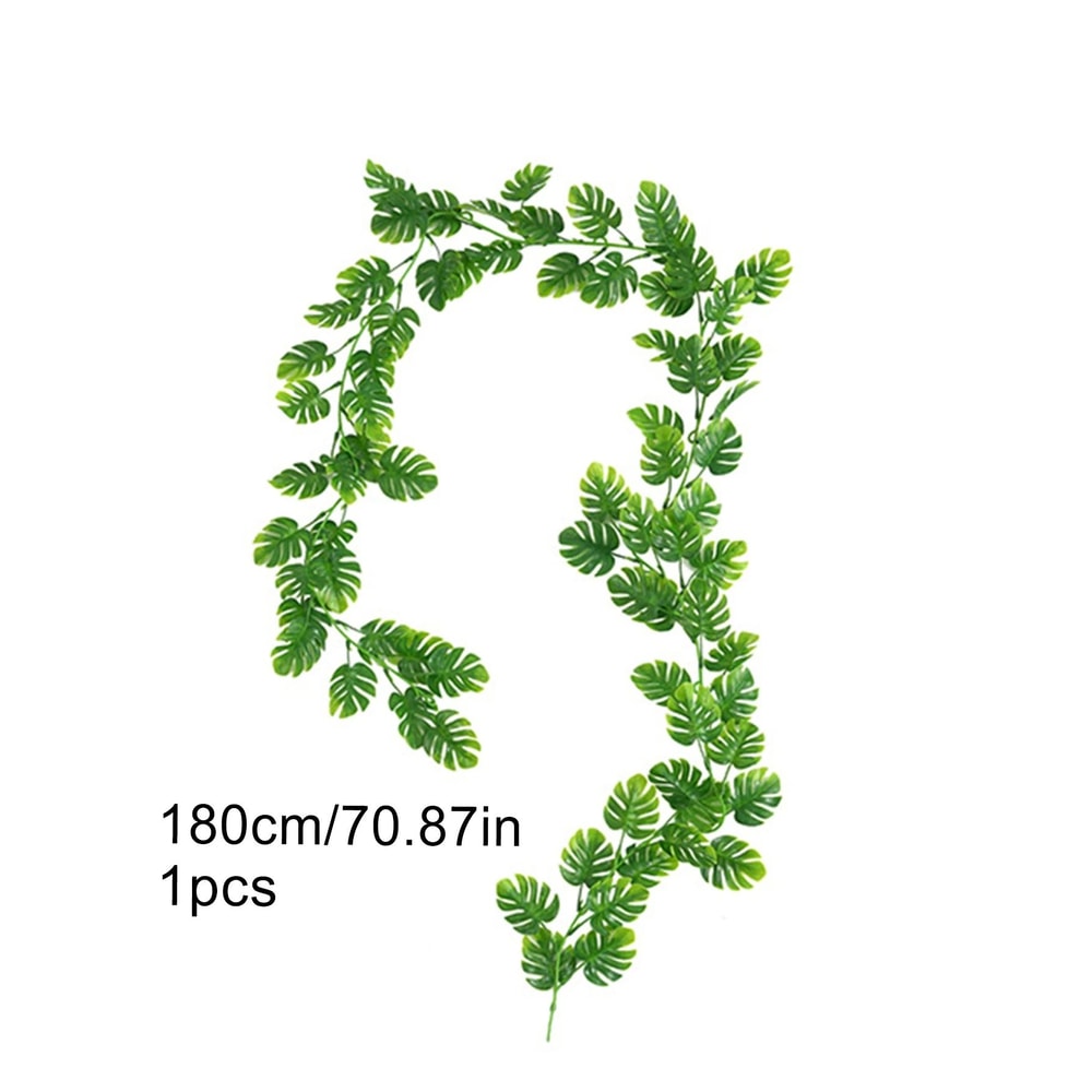 180cm Artificial Monstera Hanging Vine Fake Tropical Turtle Leaf Plant Lush Greenery For Garden 6