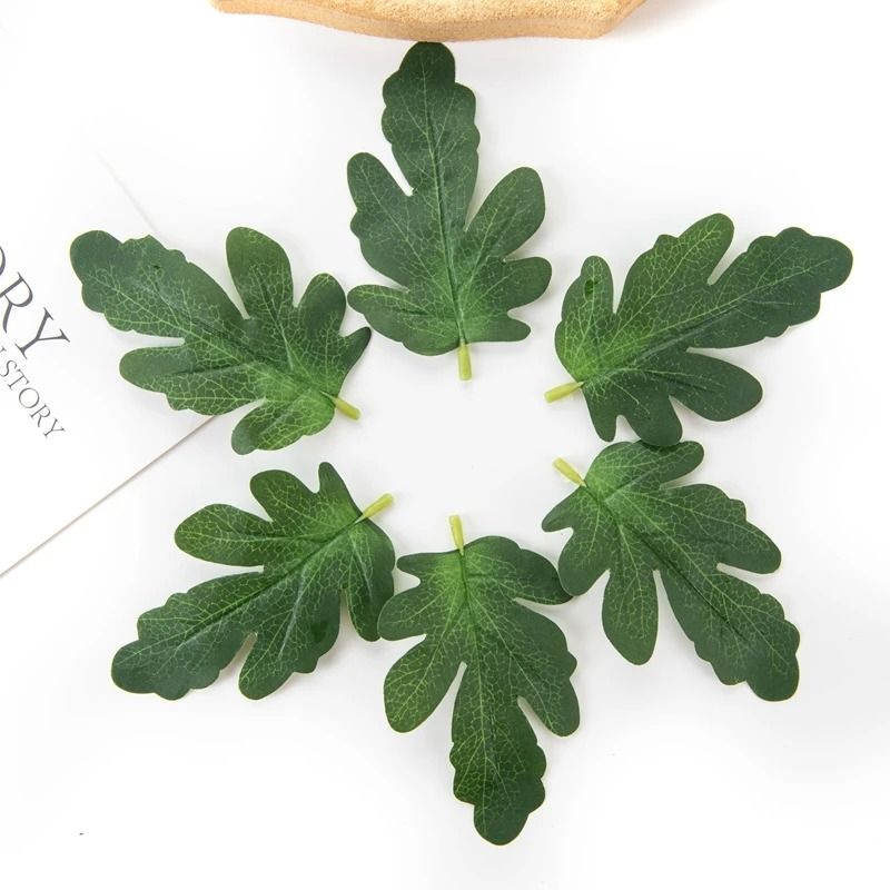 50Pcs Artificial Watermelon Leaves 11cm Mini Greenery For Wedding Wreaths Candy Boxes DIY Scrapbo 0