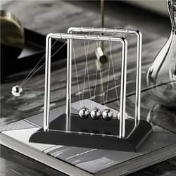 newtons cradle balance ball | kinetic steel pendulum desk toy | physics science gift for home & executive office