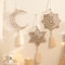 Wooden Ramadan Hanging Ornaments Eid Mubarak Moon With Tassels Khaki Ramadan Kareem Decor Islami 0