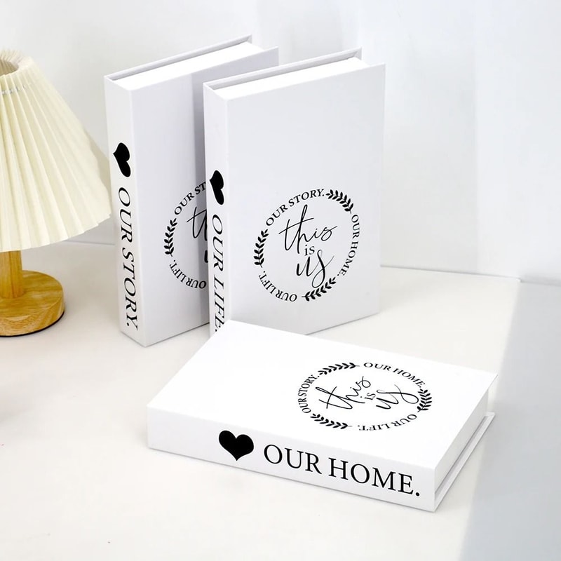 Modern White Fake Books Set Grateful Thankful Blessed Simulation Books Luxury Decor Props For Liv 1