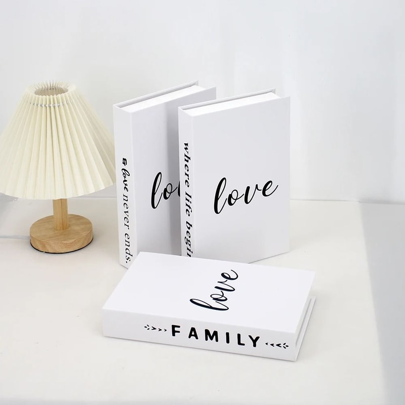 Modern White Fake Books Set Grateful Thankful Blessed Simulation Books Luxury Decor Props For Liv 3