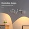 Intelligent Wireless LED Spotlight USB Rechargeable Motion Sensor Wall Light 3Color Dimmable Art 5