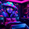 VIKAMA Psychedelic Mushroom Girl Tapestry Blacklight Reactive Wall Hanging Neon Decor For Gaming 2