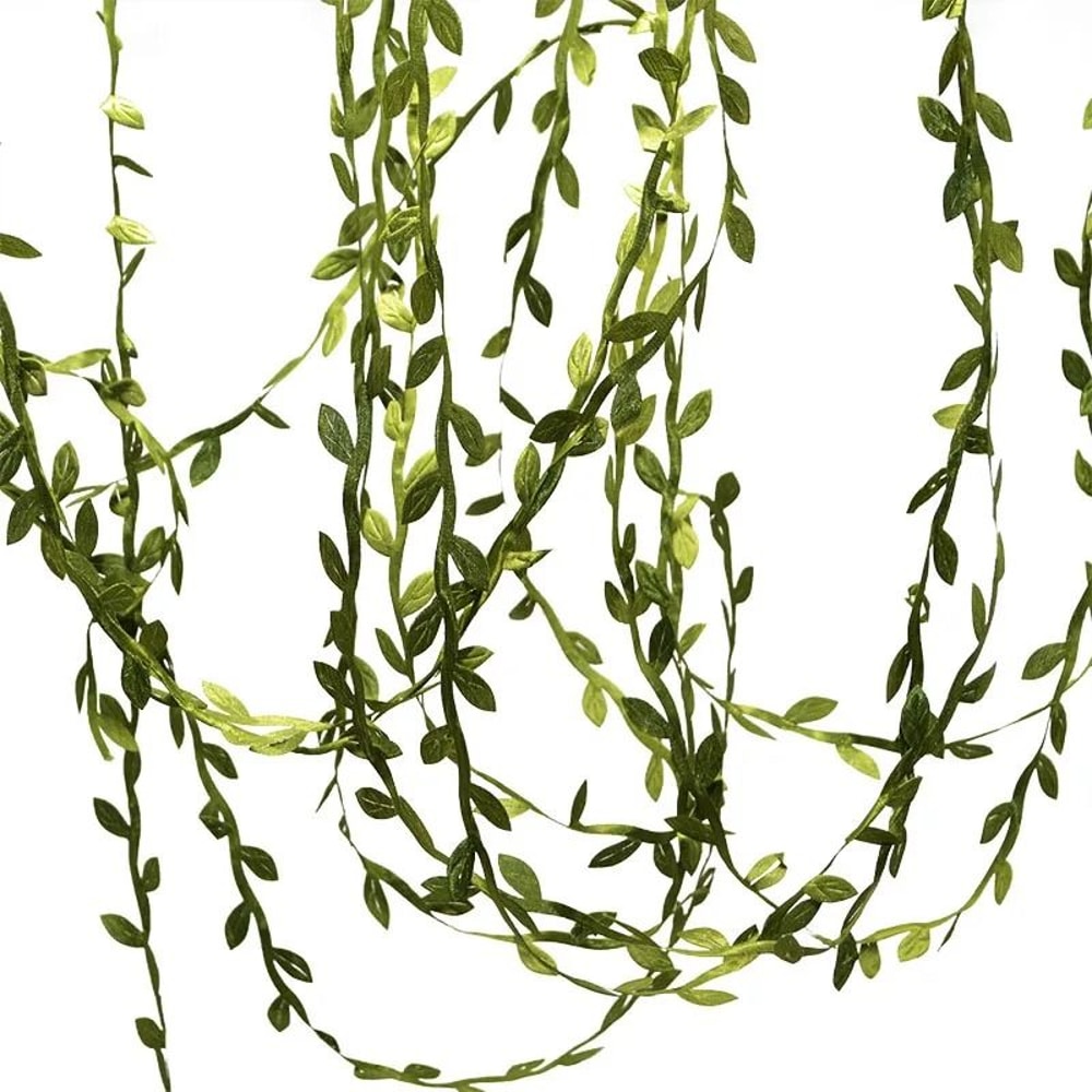 Silk Leaf Artificial Green Vine 10M20M Faux Ivy Garland Decorative Silk Leaves For DIY Wreaths H 2