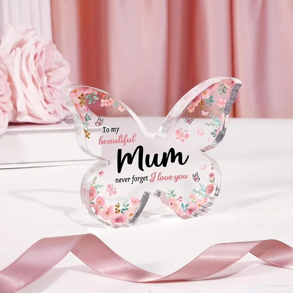 Butterfly Acrylic Mum Plaque To My Beautiful Mum Keepsake Mothers Day Birthday Gift Home Ornamen 2