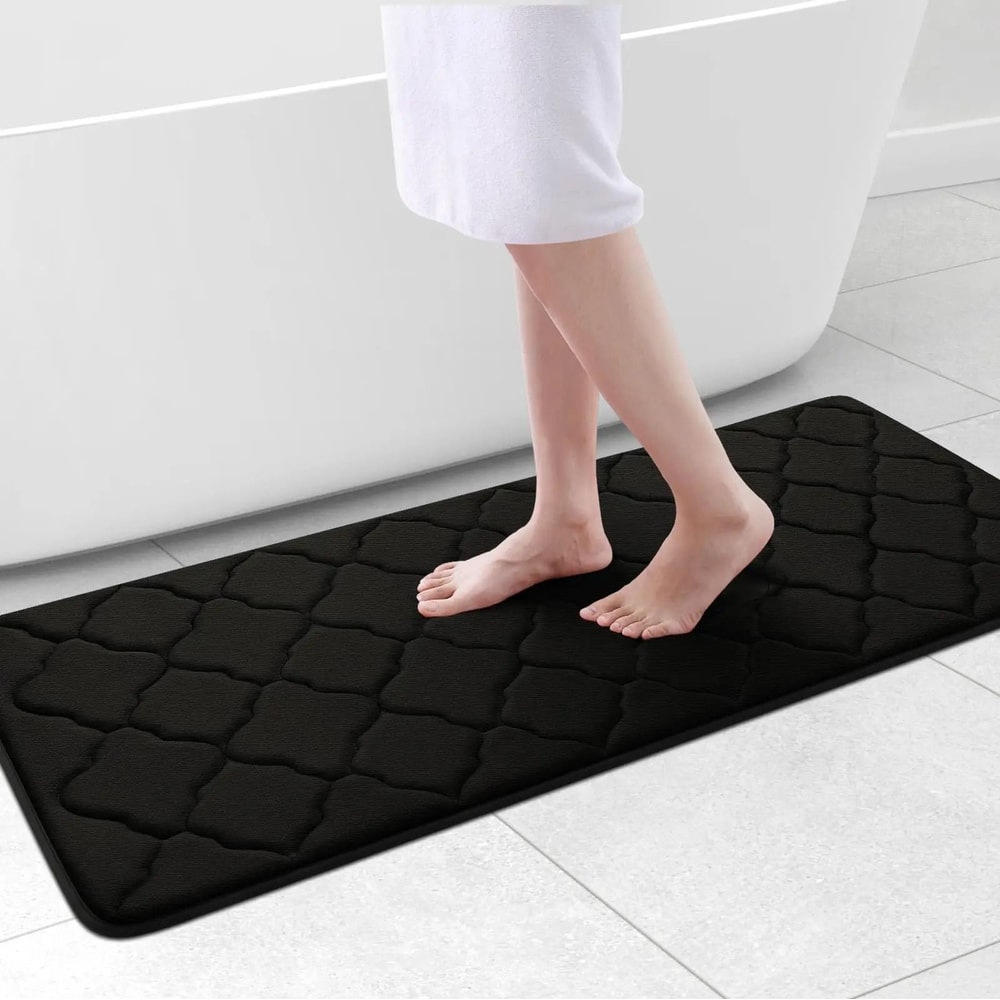 Homaxy Lattice Memory Foam Bath Mat NonSlip Absorbent Bathroom Rug Thick Soft Foam Floor Carpet F 13