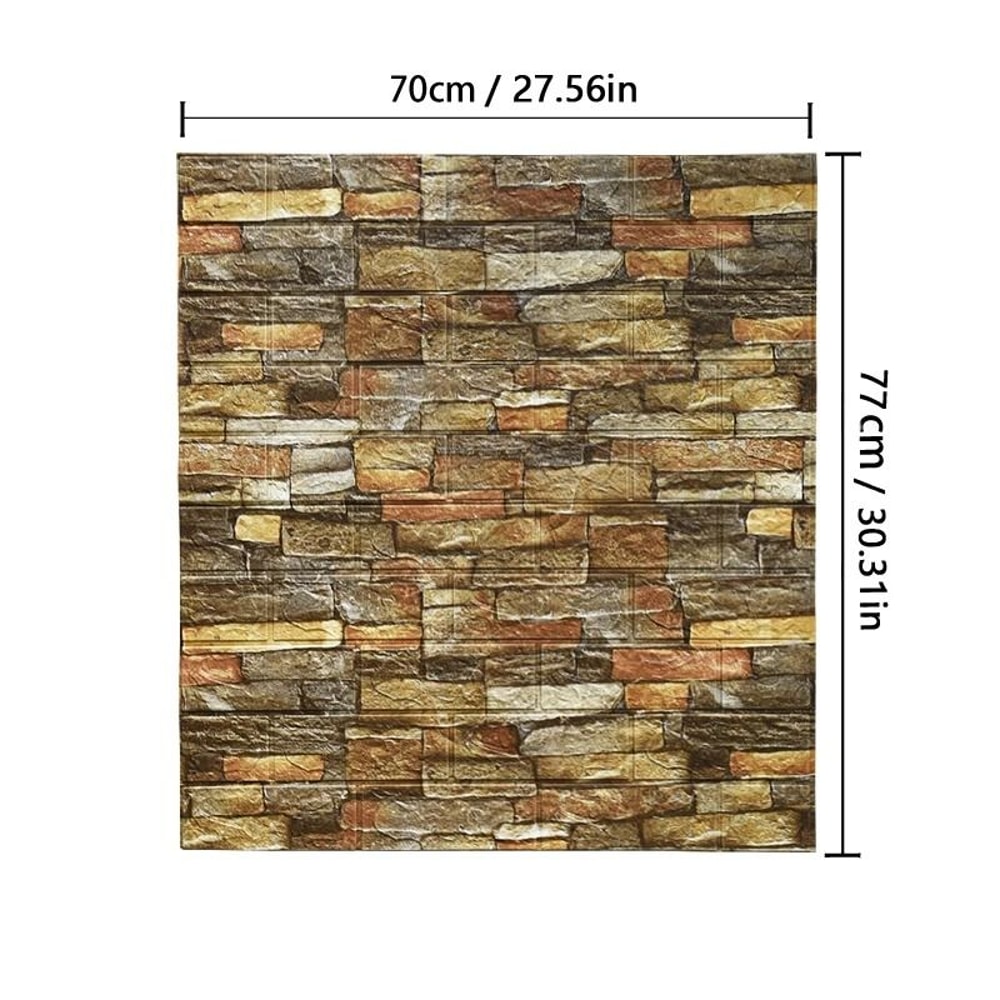 3D Brick Wall Sticker 77cm X 70cm Imitation Brick Wallpaper Waterproof SelfAdhesive DIY Panels Fo 7