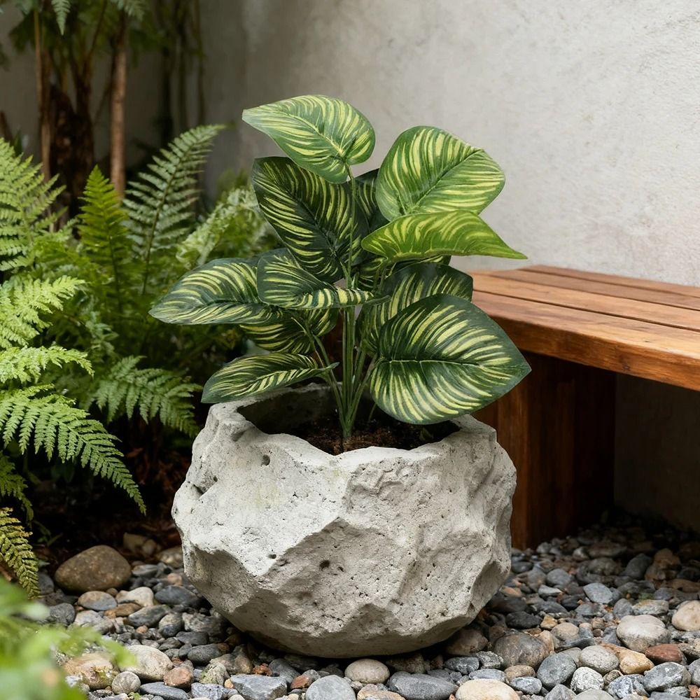 40cm Artificial Tropical Palm Realistic Fake Monstera Plant Lush Plastic Greenery Bouquet For Hom 5