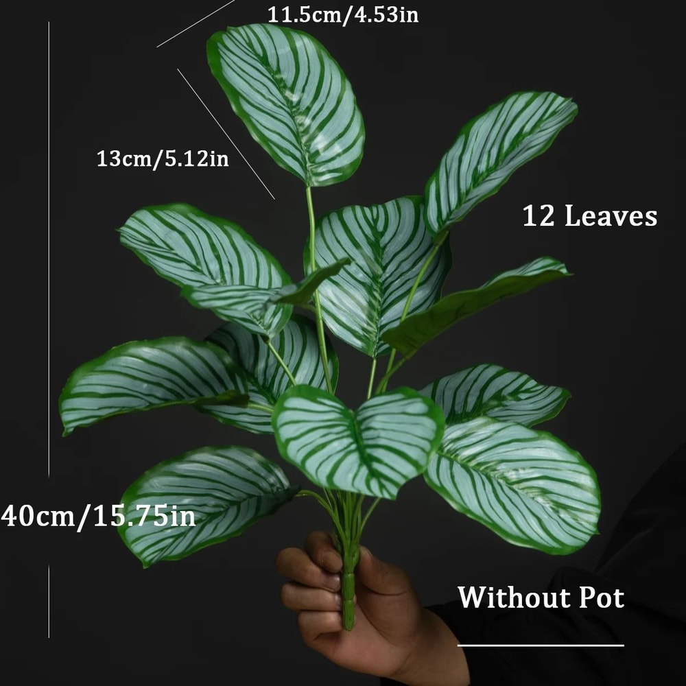 40cm Artificial Tropical Palm Realistic Fake Monstera Plant Lush Plastic Greenery Bouquet For Hom 7