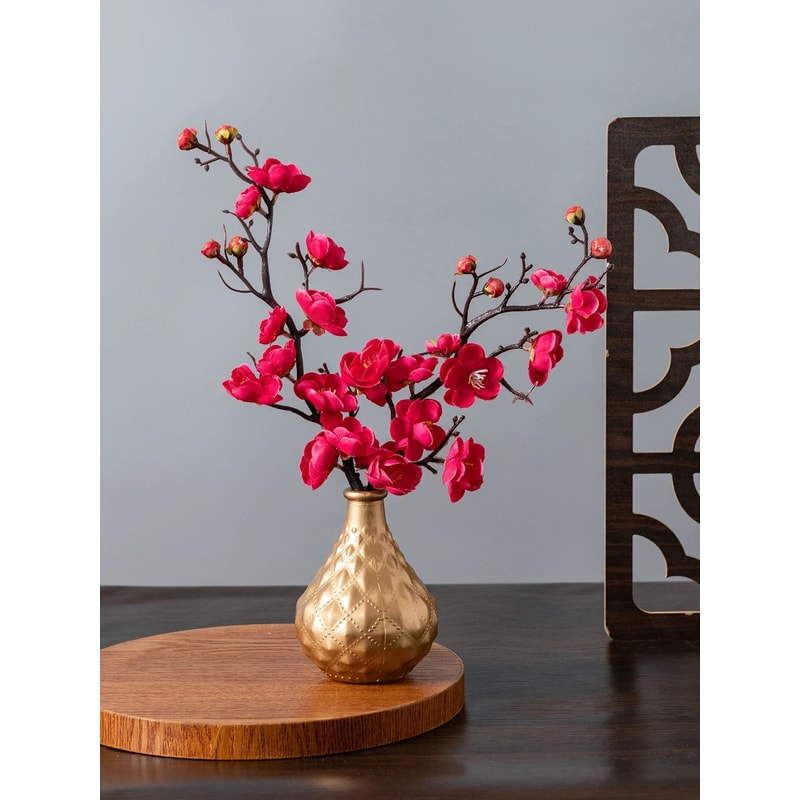 Spring Plum Blossom Peach Branch 29cm Silk Artificial Flowers Elegant Floral Stem For Wedding Ta 9