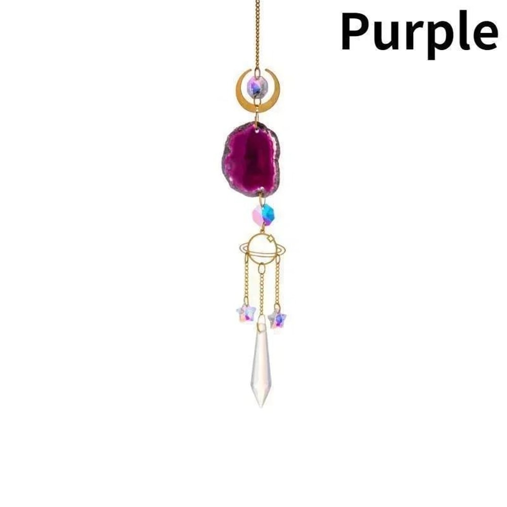 Crystal Sun And Moon Suncatcher 42cm Rainbow Prism Hanging Ornament Celestial Window Decor For Ga 11