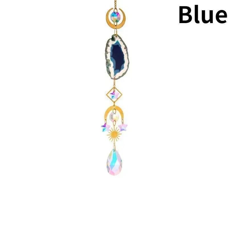 Crystal Sun And Moon Suncatcher 42cm Rainbow Prism Hanging Ornament Celestial Window Decor For Ga 8