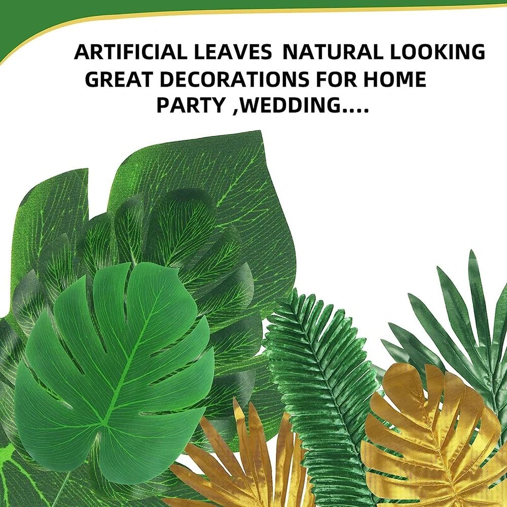 Artificial Tropical Palm Leaves Jungle Safari Theme Party Decor Hawaiian Luau Foliage For Birthda 1