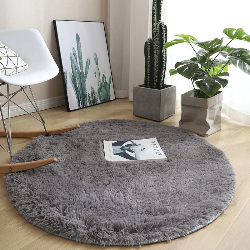 UltraSoft Plush Round Rug Fluffy Shaggy Living Room Carpet NonSlip Faux Fur Mat For Bedroom Nurs 7