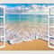 3D Blue Beach Window View Wall Sticker Tropical Sea Landscape Decal SelfAdhesive Nature Wallpaper 9