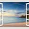 3D Blue Beach Window View Wall Sticker Tropical Sea Landscape Decal SelfAdhesive Nature Wallpaper 10