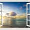 3D Blue Beach Window View Wall Sticker Tropical Sea Landscape Decal SelfAdhesive Nature Wallpaper 11