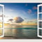 3D Blue Beach Window View Wall Sticker Tropical Sea Landscape Decal SelfAdhesive Nature Wallpaper 11