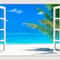 3D Blue Beach Window View Wall Sticker Tropical Sea Landscape Decal SelfAdhesive Nature Wallpaper 12