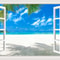 3D Blue Beach Window View Wall Sticker Tropical Sea Landscape Decal SelfAdhesive Nature Wallpaper 13