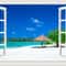 3D Blue Beach Window View Wall Sticker Tropical Sea Landscape Decal SelfAdhesive Nature Wallpaper 15