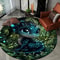 Cartoon Jungle Baby Dragon Round Rug NonSlip Flannel Floor Mat Playful Bedroom Garden Carpet Acc 1