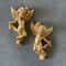 Pair Of Exquisite Gold Cherub Angel Statues Cute Cartoon Wall Hanging Sculptures Elegant Resin Ro 0