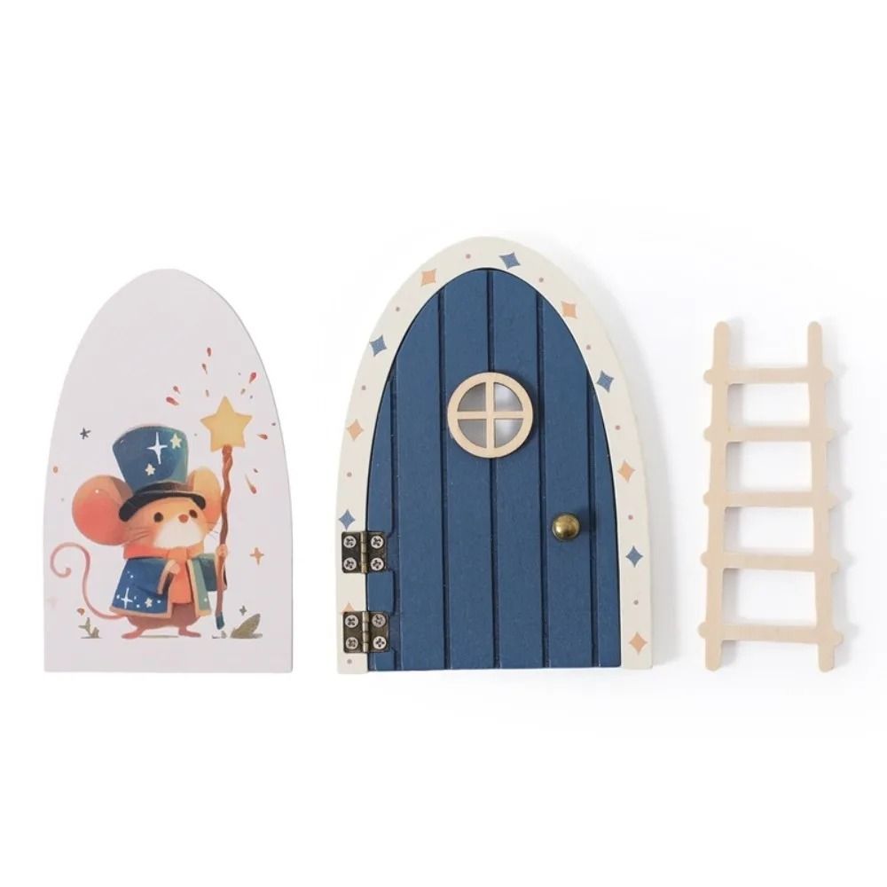 Wooden Fairy Elf Door Miniature Tooth Fairy Wall Decor HandFinished Magical Portal For Nursery K 6
