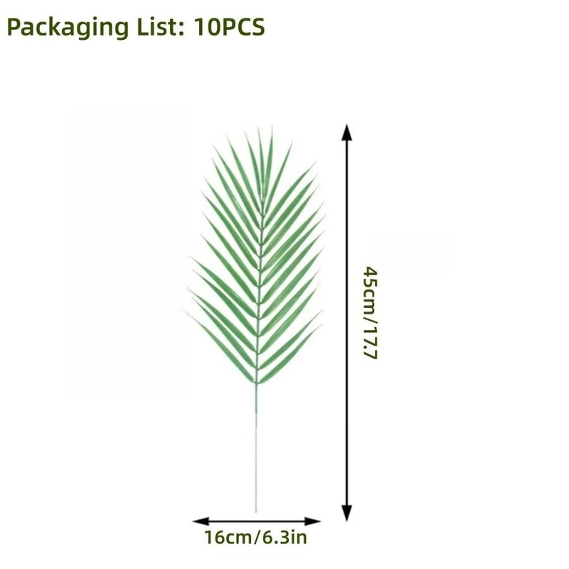 Tropical Artificial Palm Leaves Set Safari Jungle Greenery With Stems Modern Home Accents Party 12