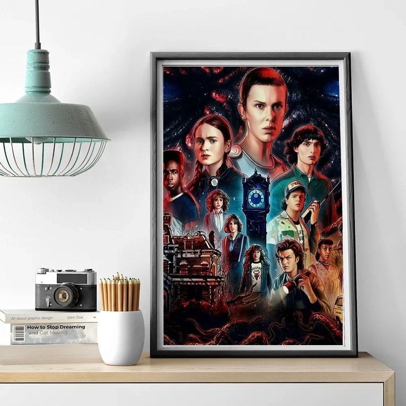 Stranger Things TV Series Poster Retro SciFi Canvas Painting Coffee House Bar Room Wall Art Deco 6