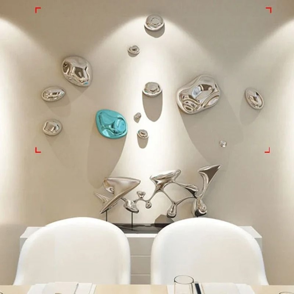 Stereo Electroplating Stone Wall Pendant Simulation Mineral Wall Hanging Modern Metallic Rock Bac 2