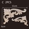 2 PCs Ornate Wood Carving Onlays Floral Furniture Applique Decals Architectural Wood Crafting Cor 9